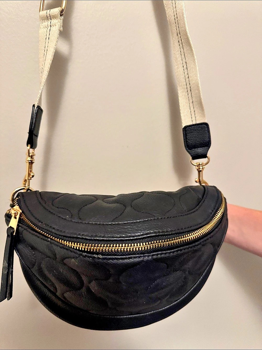 Quilted Crossbody Bag in Black Like New